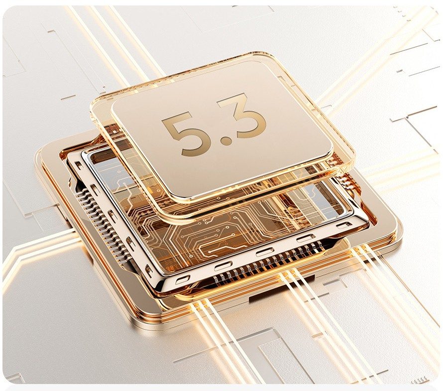 Bluetooth 5.3 chip for stable low-latency connection