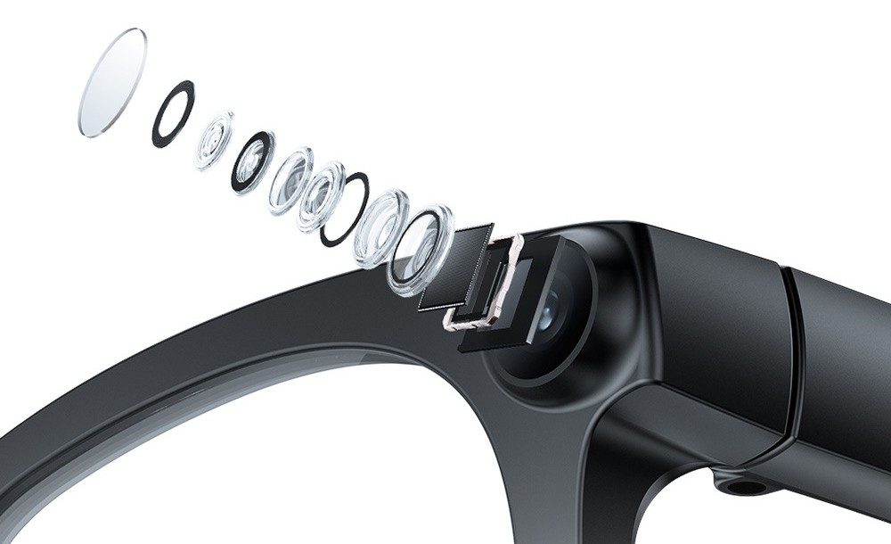 Multi-element lens assembly of the 8MP camera in the frame