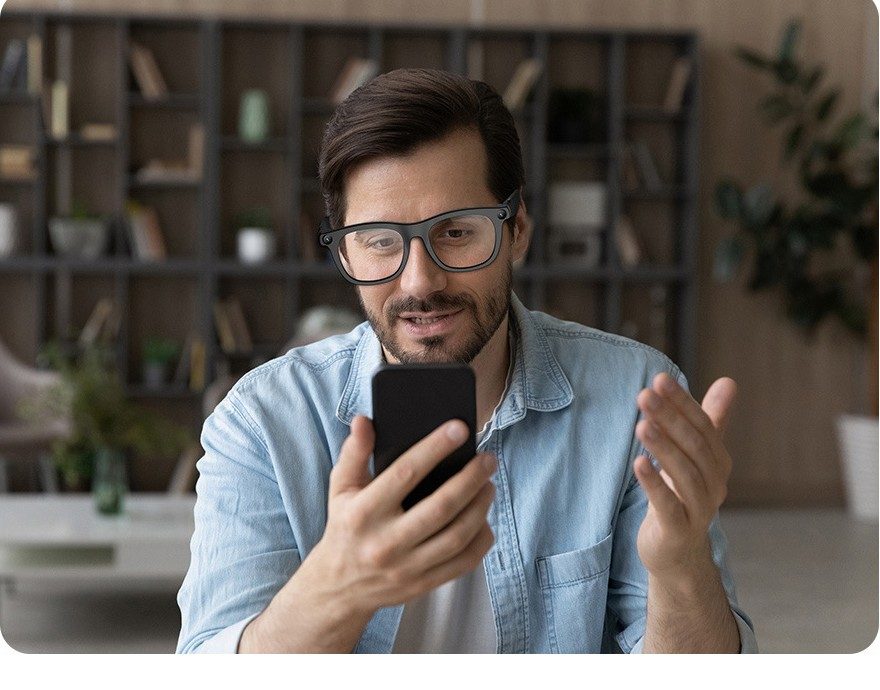 Joining a video call while wearing the AI glasses