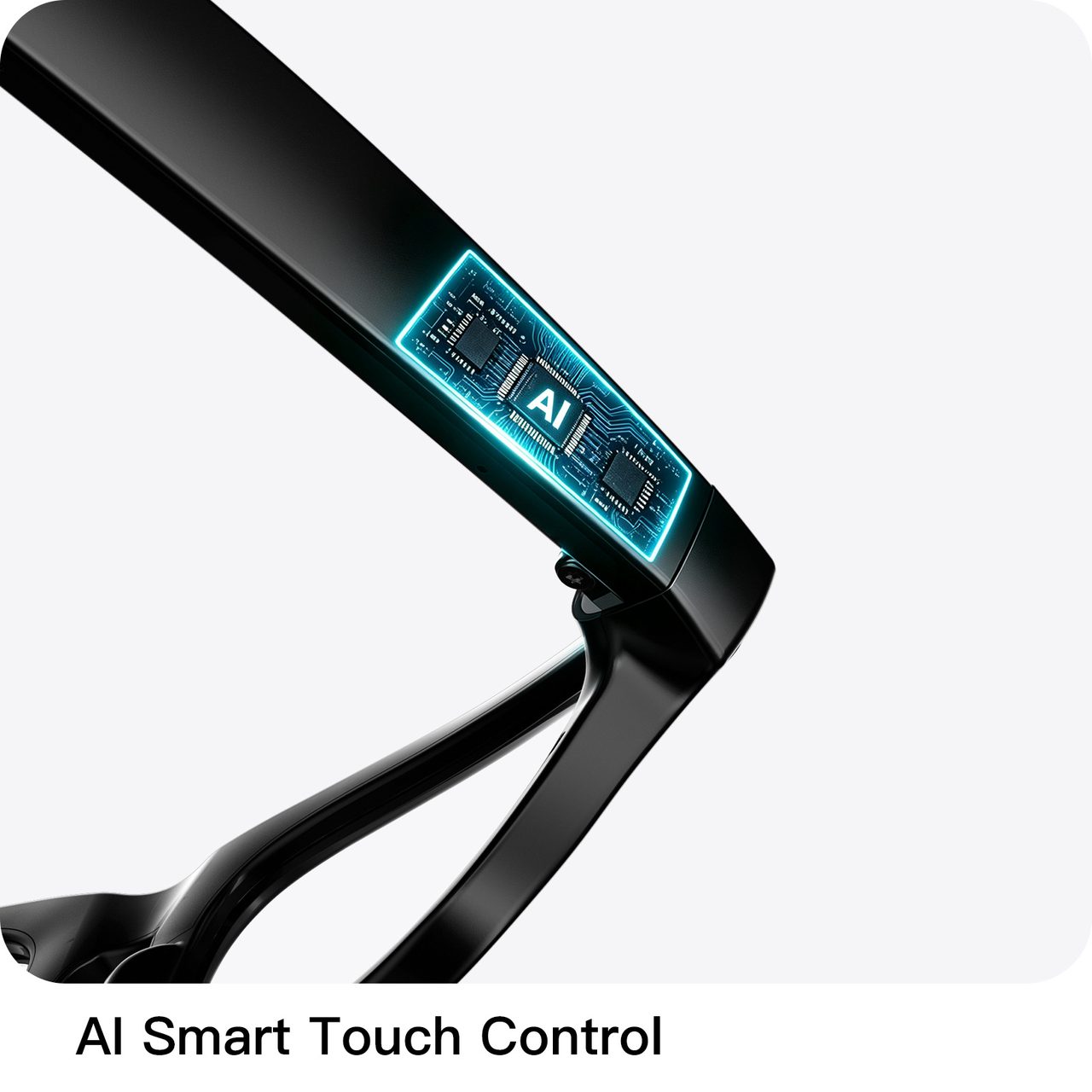 AI smart touch control area on the glasses temple